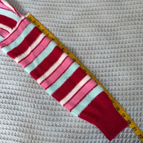 Lands End Open Front Cardigan Sweater Womens XL Extra Large 14-16 Red Pink White - Picture 8 of 9